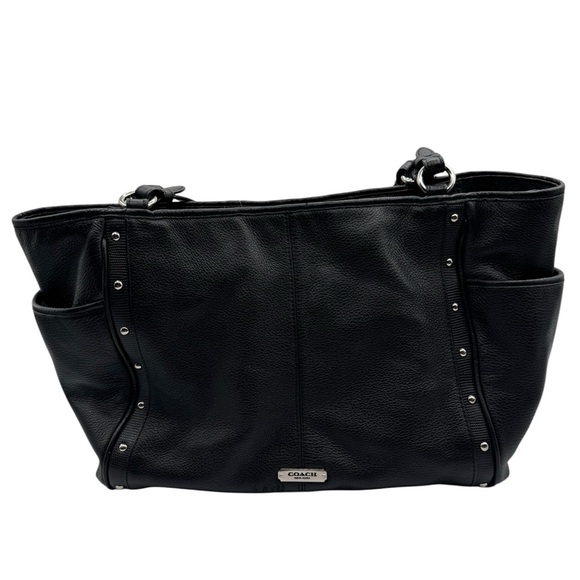 Coach Black Park Leather Carrie Tote | Good Used Condition - Picture 4 of 17